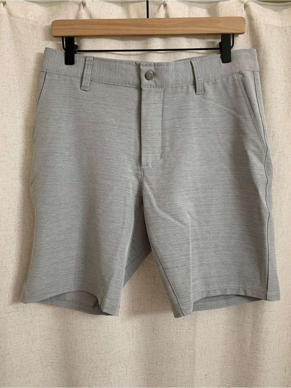 Bylt Basics Kinetic Light Gray Heathered Performance Shorts Med 9” Linerless